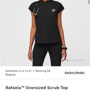 Women's Black Rafaela™M Oversized Scrub Top - S / Black